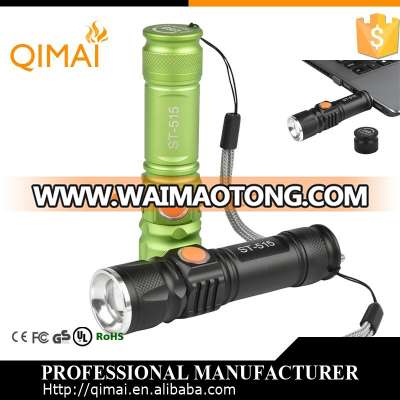 USB built-in Battery T6 Powerful Led Flashlight LED Torch Usb Flash Light Pocket Rechargeable Zoom Tactical Flashlight