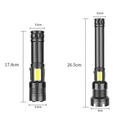 XHP90+COB LED flashlight 2500 lumen Outdoor Camping Glare flashlight Rechargeable Lantern Powerful hunting flashlight Torch