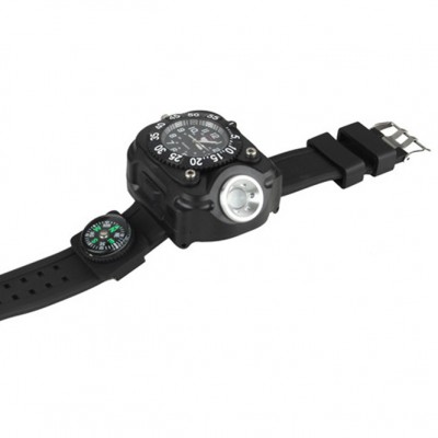 New fashion camping led light watch flashlight with USB charger flashlight button switch