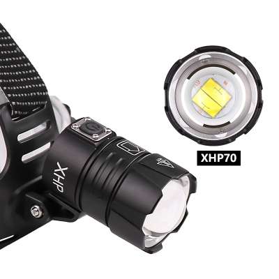 New Arrivals Headlamp USB Rechargeable Waterproof 10000 Lumens Zoomable XHP70 High Power Led Headlamp