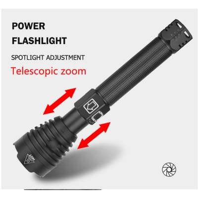 Qimai NEW XHP90 Powerful LED Flashlight Lamp 18650 26650 Zoom Torch XHP70.2 USB Rechargeable Tactical Light Camping Hunting Lamp