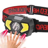 2020 Qimai 6 mode motion sensor waterproof small headlight USB led rechargeable bike light red light led mini headlamp