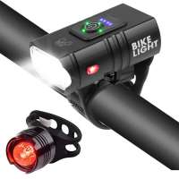 Rechargeable 800 lumens bike light front and rear bicycle light kit IPX6 waterproof,suitable for bicycles